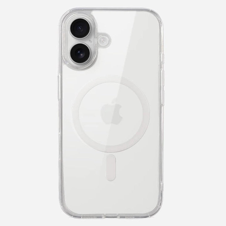Clear phone case with Apple logo on a white background